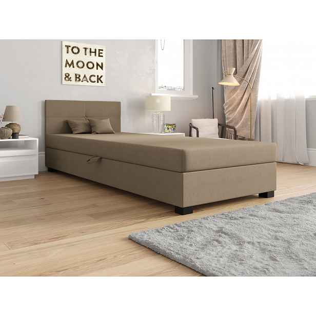 Jednolůžková čalouněná postel 80x195 LOCIKA 2 - hnědá