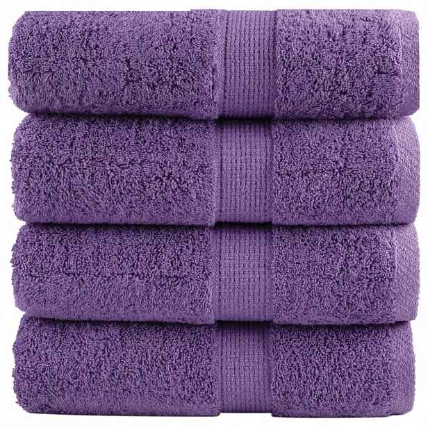 vidaXL Prémiové mycí utěrky SOLUND 4 ks fialové 30x30 cm 600 g/m²