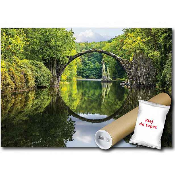 Vinylová Fototapeta Pohled Na Krajinu Most Rakočího Kromlau Německo 152x104