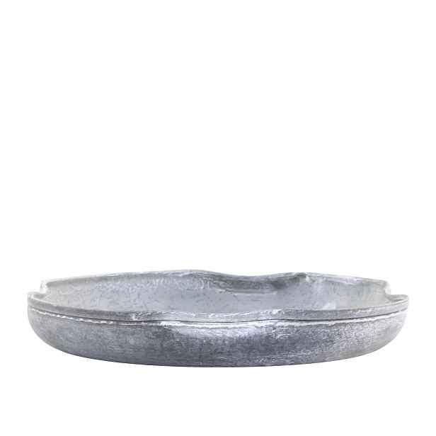 Zinkový antik plechový podnos s ohnutým okrajem Wavy M - Ø 21,5*3cm Chic Antique
