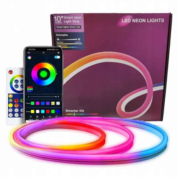 Led Pásek 10 M Barevný Pásek Neon Rgb-ic Sada Bluetooth Aplikace Dálkový Ovladač