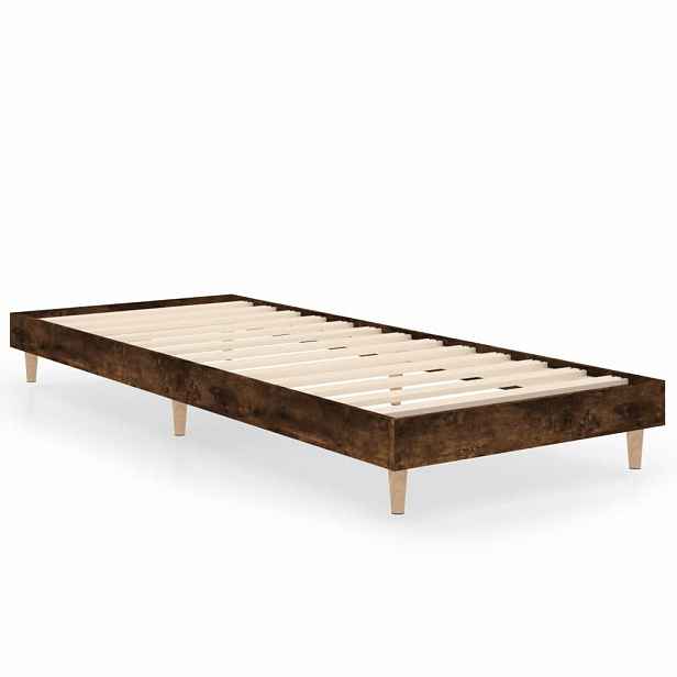 vidaXL Rám postele bez matrace kouřový dub 75x190 cm kompozitní dřevo