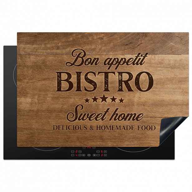 MuchoWow KRYT NA INDUKČNÍ DESKU Citace - Bistro - Dobrou chuť - Sweet home - Textura dřeva 77x51 cm