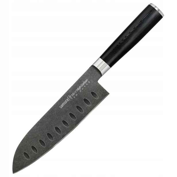 Nůž Santoku Samura Mo-v Stonewash 18 cm ocel AUS-8 rukojeť G10