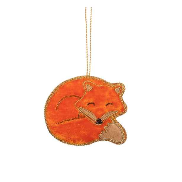 Textilní ručně vyrobená vánoční ozdoba 8 cm Sleeping Fox – Sass & Belle