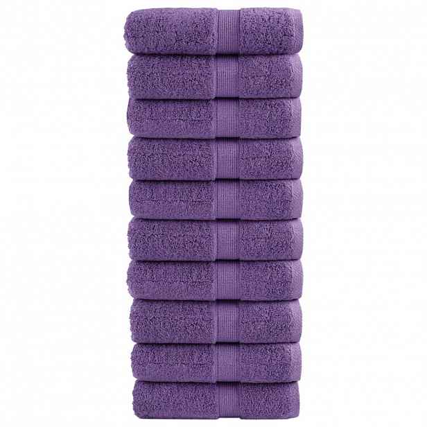 vidaXL Prémiové mycí utěrky SOLUND 10 ks fialové 30x30 cm 600 g/m²