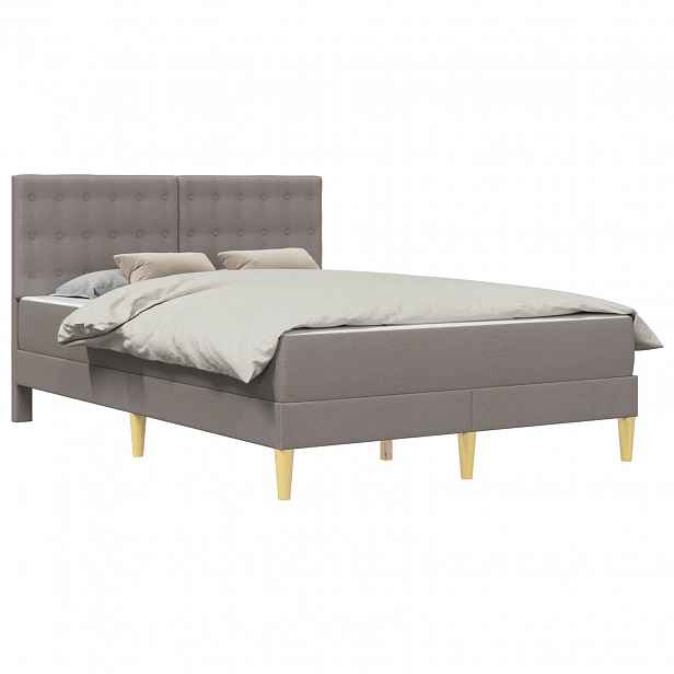 vidaXL Rám postele s matrací Taupe 120 x 190 cm Textil