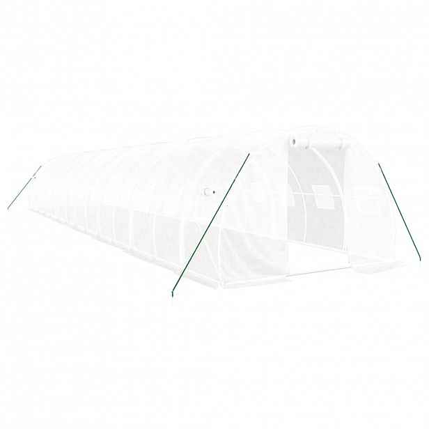 vidaXL Skleník s ocelovým rámem bílý 42 m² 14 x 3 x 2 m