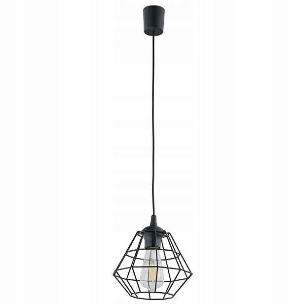 Závěsná lampa Diamond Černá Kovová Stínidlo 1xE27 22 cm Stropní Svítidlo Dům