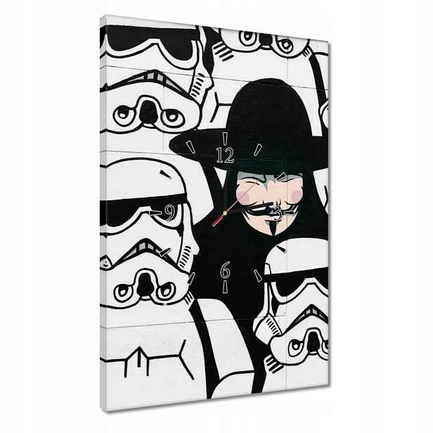 Hodiny 40x60 V jako maska Vendetta