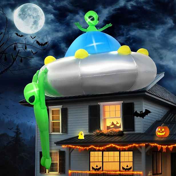 Nafukovací halloweenská dekorace Ufo 6 stop s Led pro zahradu a dům