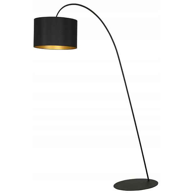 Podlahová lampa Alice Černá Zlatá Abažur 1xE27 205 cm Stojací lampa do domu