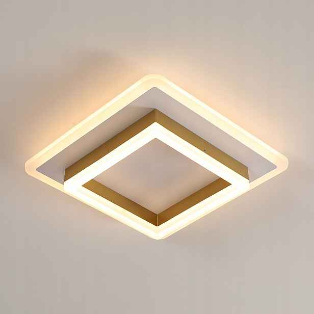 Stropní svítidlo Zlatý stropní Led panel čtvercový bílý moderní 30W 3000K
