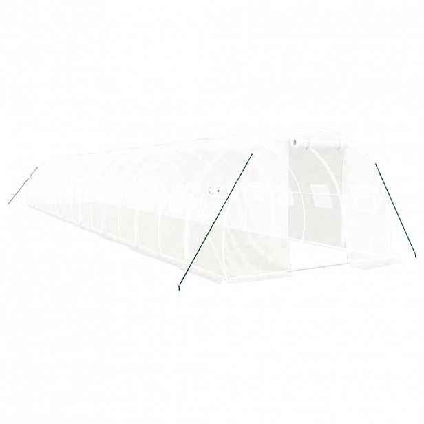 vidaXL Skleník s ocelovým rámem bílý 48 m² 16 x 3 x 2 m