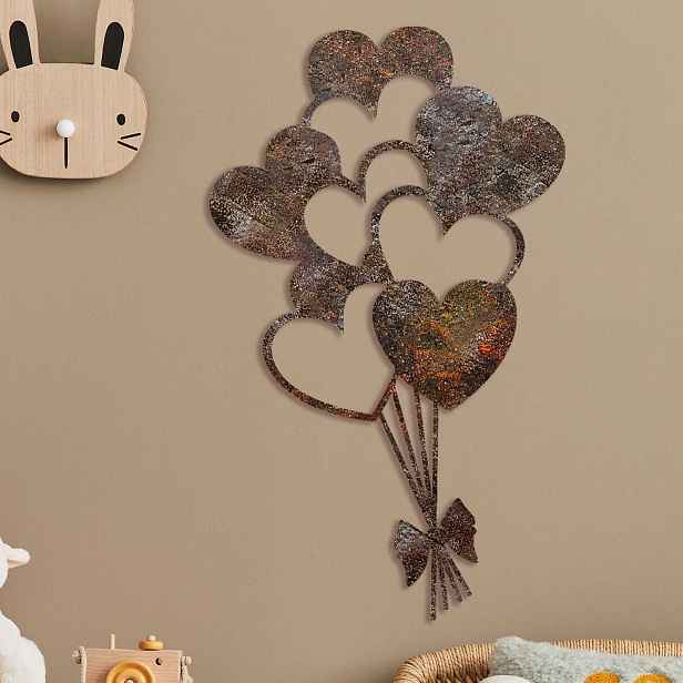 Wallity Nástěnná kovová dekorace Rusty Heart 1 vícebarevná