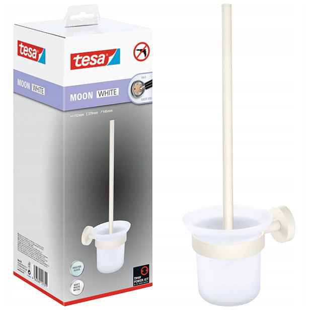 Wc kartáč Samolepicí Tesa Moon White Držák do koupelny, kovový