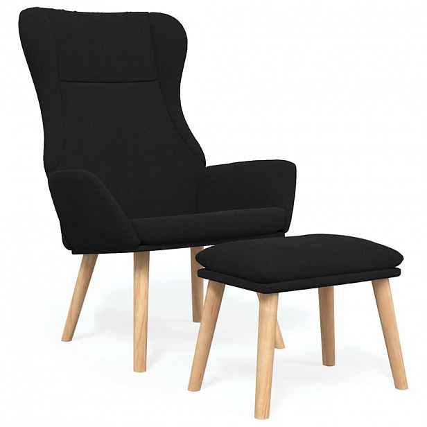 vidaXL Relaxační křeslo s podnožkou černé textil