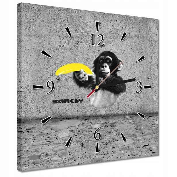 Hodiny 30x30 Banksy Banán Opice