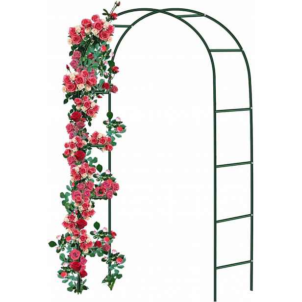 Kovová Pergola 240 CM, Zelený Oblouk Na Růže, Mřížka