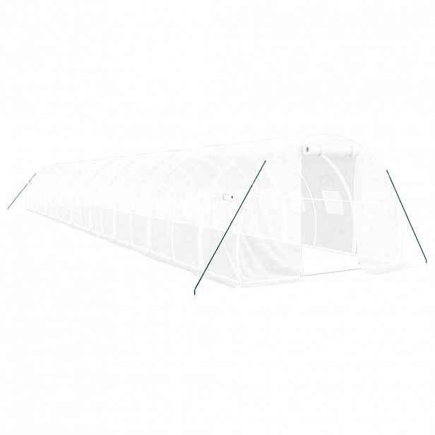 vidaXL Skleník s ocelovým rámem bílý 54 m² 18 x 3 x 2 m