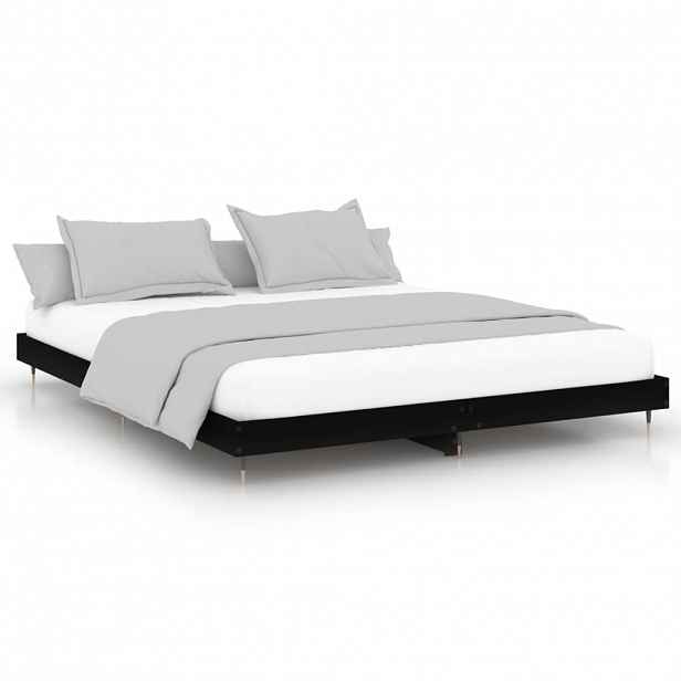 vidaXL Rám postele černý 200 x 200 cm kompozitní dřevo