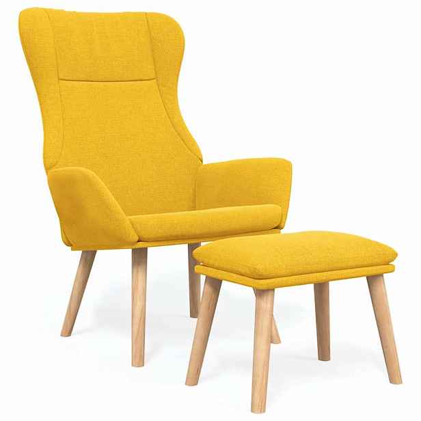 vidaXL Relaxační křeslo s podnožkou hořčicově žluté textil