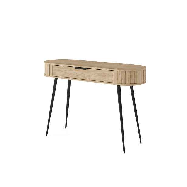 MASSENO KONZOLOVÝ STOLEK CARA, 120/80,2/40,2 cm se zásuvkami, dekor dub