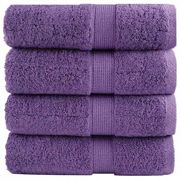 vidaXL Premium ručníky SOLUND 4 ks fialové 30 x 50 cm 600 g/m²