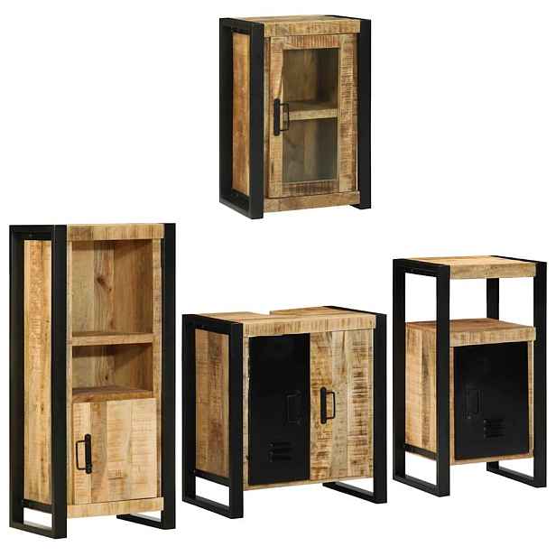 vidaXL Sada koupelnového nábytku 4 ks Hnědá 55 x 35 x 60 cm