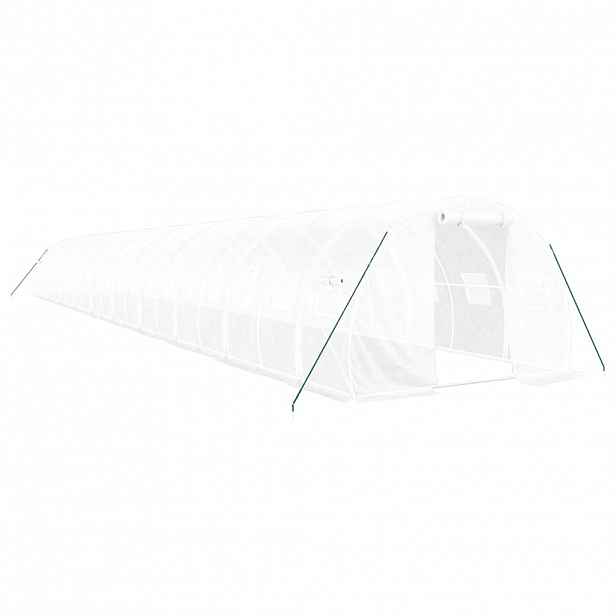 vidaXL Skleník s ocelovým rámem bílý 60 m² 20 x 3 x 2 m