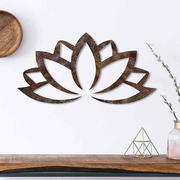 Wallity Nástěnná kovová dekorace Rusty Lotus vícebarevná