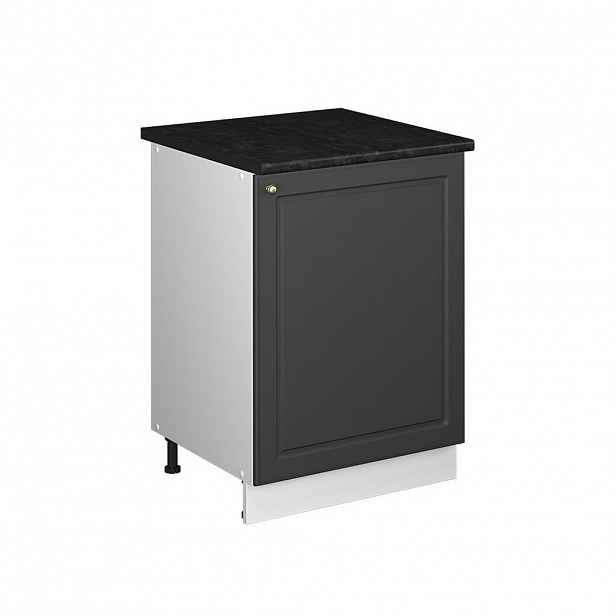 Vicco SPODNÍ SKŘÍŇKA KUCHYŇSKÉ LINKY Fame-Line, Anthrazit-Gold Landhaus/Bílá, 60 cm 1 dvířka s pracovní deskou