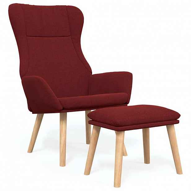 vidaXL Relaxační křeslo s podnožkou vínové textil
