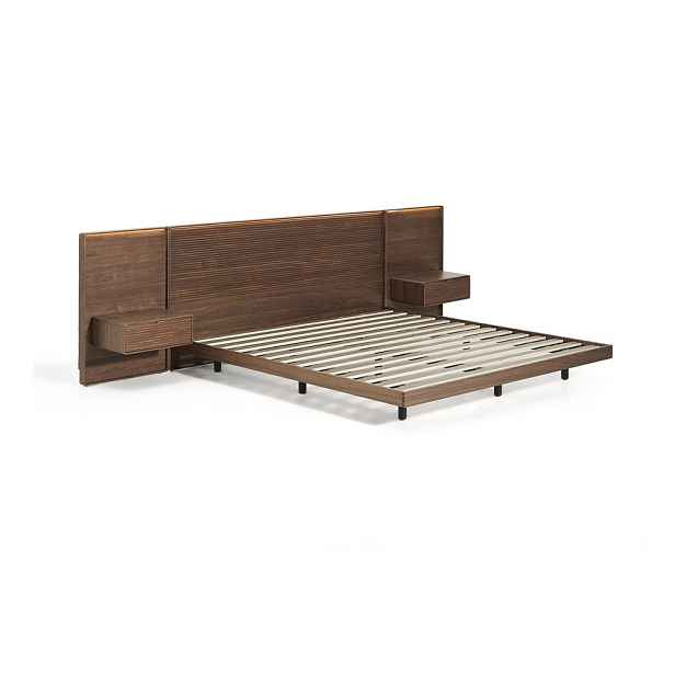 Hnědá dvoulůžková postel z březového dřeva s roštem 160x200 cm Norlen – Kave Home