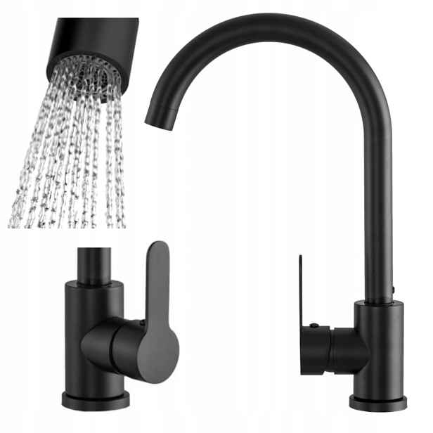 Kuchyňská stojánková baterie Černá Dego Black Kuchyňský kohout do dřezu