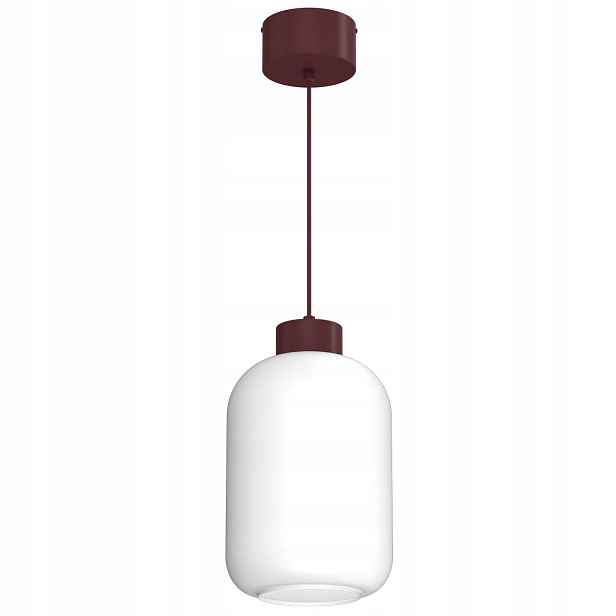Luminex Galante závěsná lampa bordová, bílé sklo, E27 1x15W