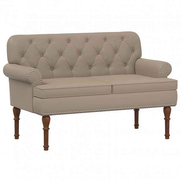 vidaXL Pohovka s knoflíkovým prošíváním Cappuccino 120 x 65 x 77 cm
