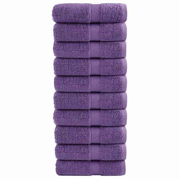 vidaXL Premium ručníky SOLUND 10 ks fialové 30 x 50 cm 600 g/m²