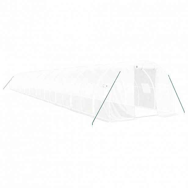 vidaXL Skleník s ocelovým rámem bílý 66 m² 22 x 3 x 2 m
