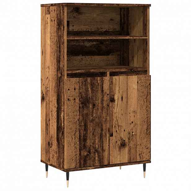 vidaXL Skříň highboard old wood 60 x 36 x 110 cm kompozitní dřevo