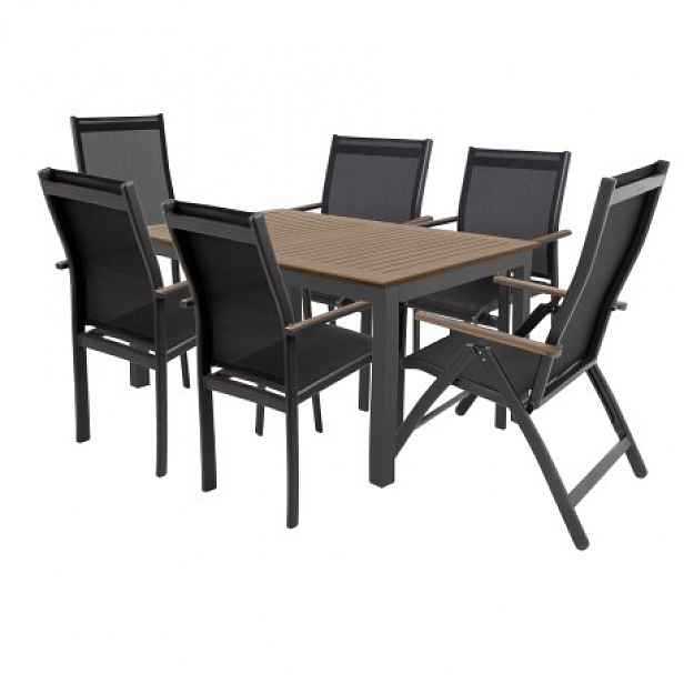 Doppler EXPERT WOOD Plus - zahradní hliníková sedací souprava 4+2+1