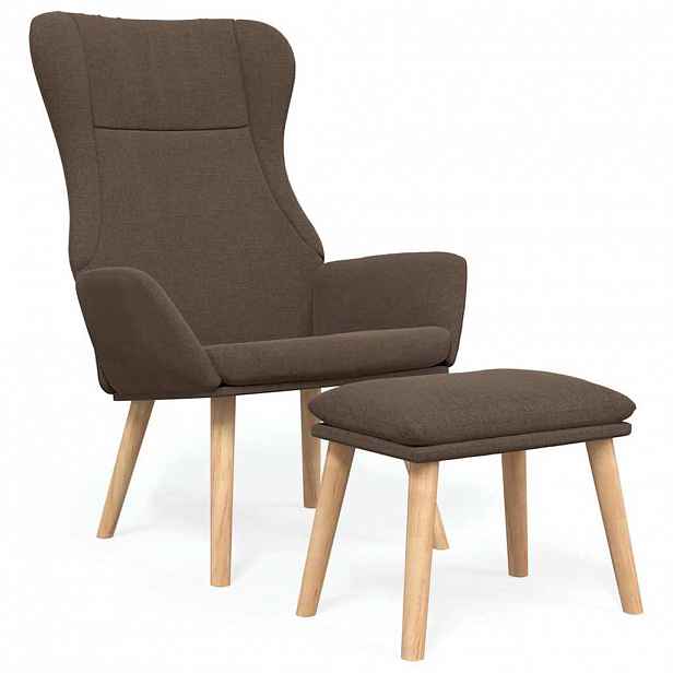 vidaXL Relaxační křeslo s podnožkou taupe textil