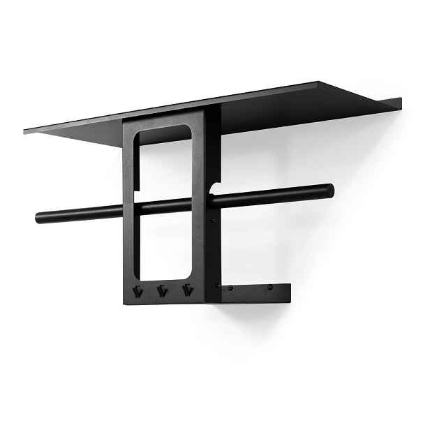 Černý ocelový nástěnný věšák s poličkou 70 cm Luno Small – Spinder Design