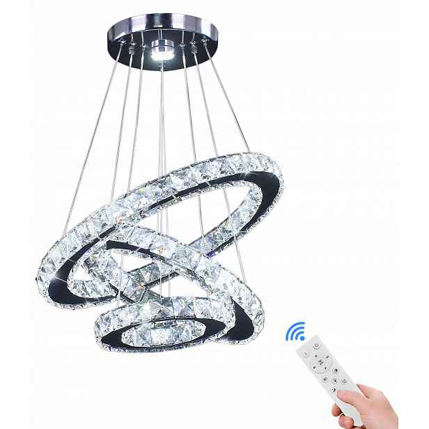 Led stropní lustr Stříbrná Dálkový Ovladač závěsná stříbrná lampa do obývacího pokoje ložnice