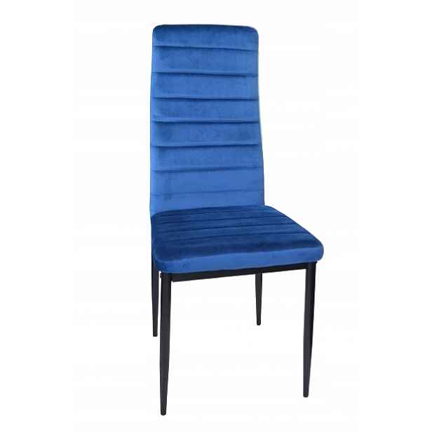 ModernHome LR-1494 Sada 4 ks jídelních židlí Velvet, modrá