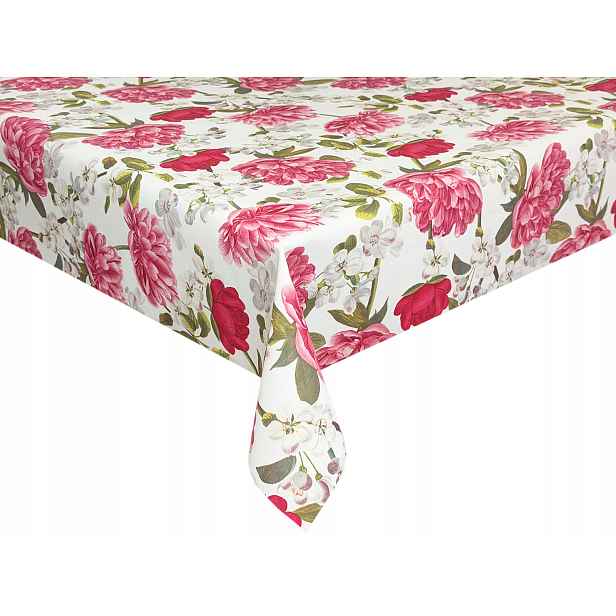 Ubrus z keramiky Adara Květiny Pivoňky Bavlna 400 x 140 cm