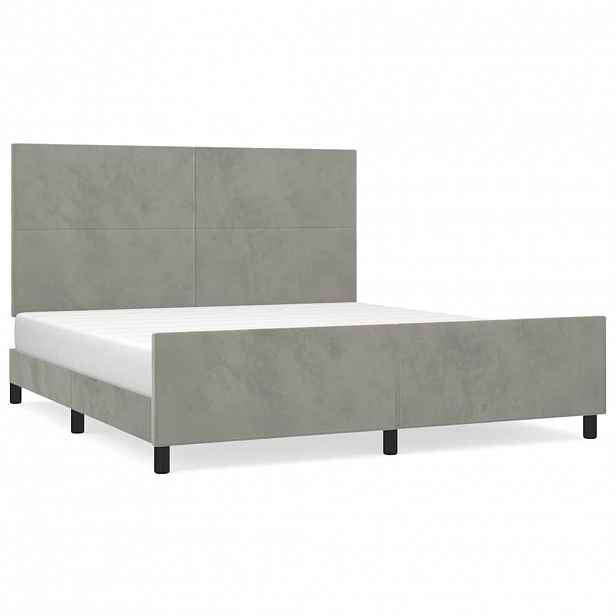 vidaXL Rám postele bez matrace světle šedý 160 x 200 cm samet