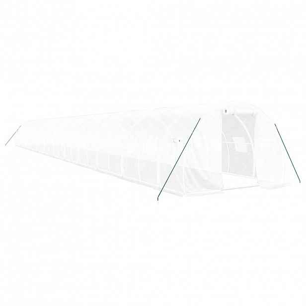 vidaXL Skleník s ocelovým rámem bílý 72 m² 24 x 3 x 2 m