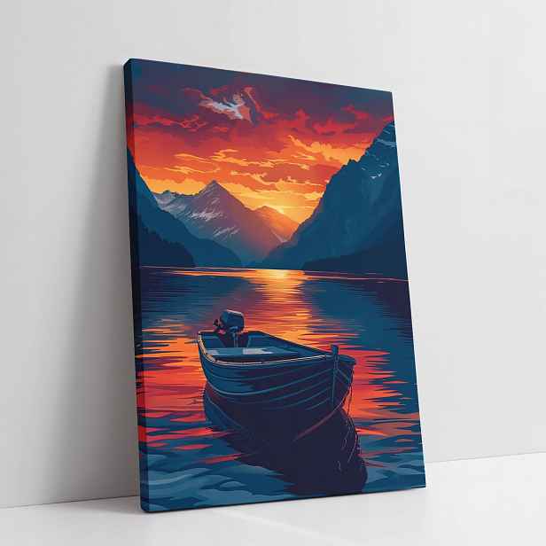 Obraz na plátně Západ Slunce nad Mořem Loď do obýváku pokoje 60x80