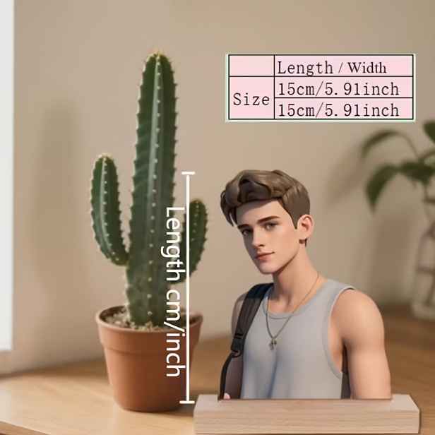 TEMU 2D Plochý, 1 ks, Plakáty a Tiskoviny, Vlastní 3D Kreslený Akrylový Nápis - AI Navržený Vlastní Fotoplakát, Živé Barvy, Perfektní Valentýnský